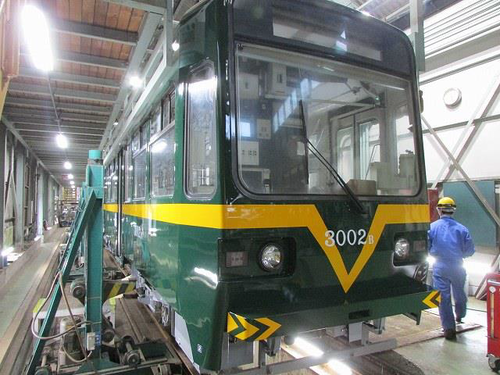 【筑豊電気鉄道】阪堺電車カラーの3000形を運行(2021.7.8~約3年間)