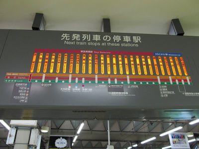 先発列車の停車駅