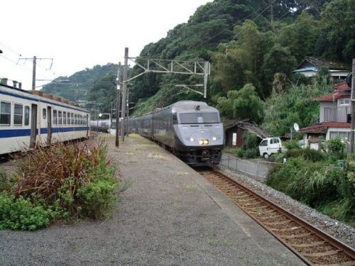 鹿児島本線787系 大野下駅の旧木造駅舎 2003-08-13