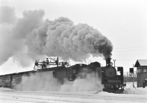 室蘭本線 C57135が追分駅を出発する(4)